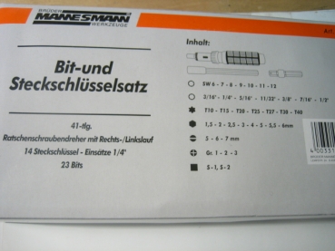 Preview: Zöllig-Metrisch Bit- und Steckschlüsselsatz 41tlg