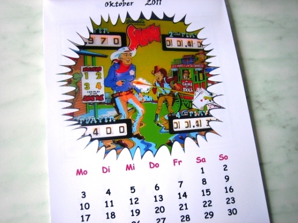 A4 Pinball-Classics, Flipperkalender 2013