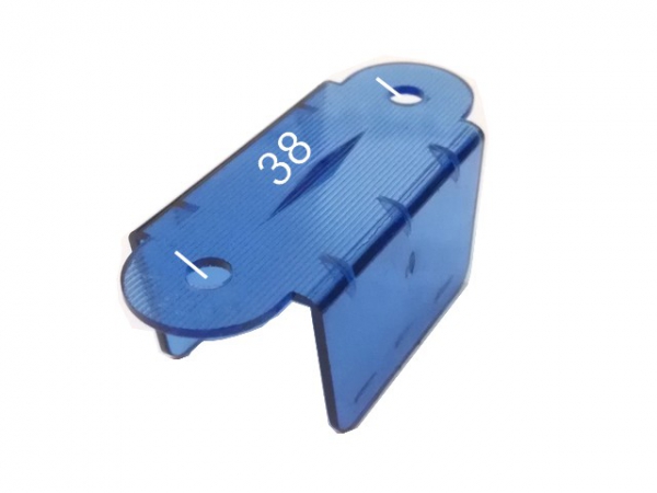 A-9394B-Trans Lane Guide 1 1/2" blau transparent
