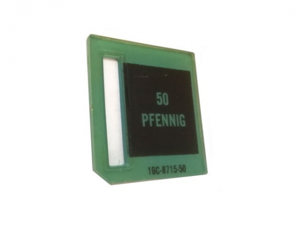 Williams Münzeinwurf Schild '50 Pfennig', gebraucht