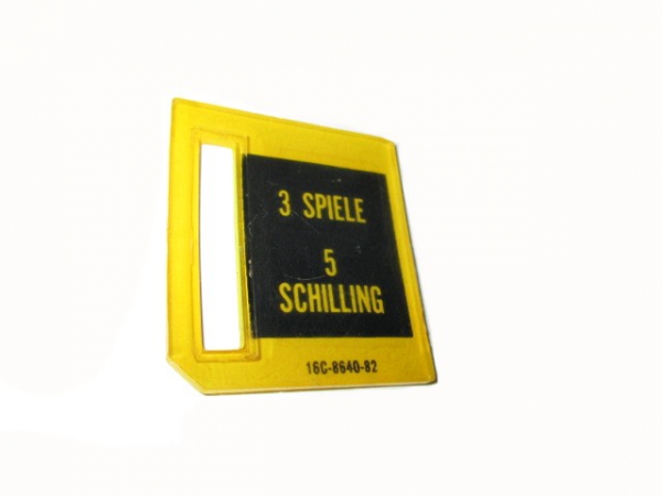 Williams Münzeinwurf Schild '5 S', gebraucht