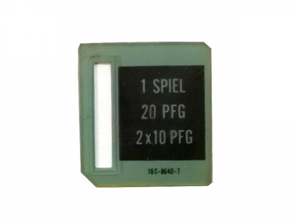 Williams Münzeinwurf Schild '1Spiel 20Pf..'-gebraucht