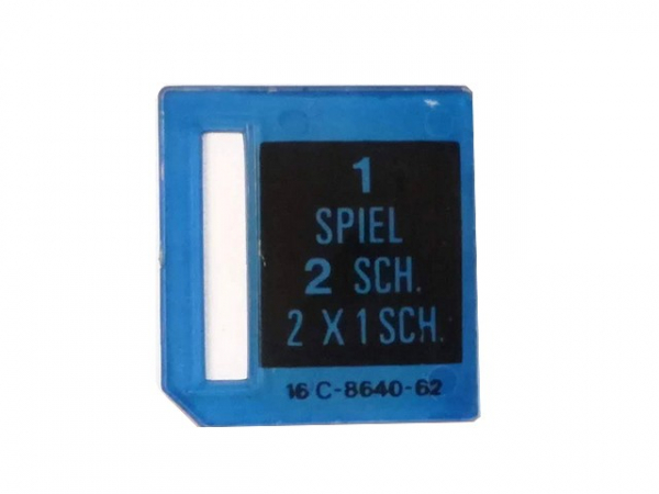 Williams Münzeinwurf Schild '1Spiel 2Sch..'-gebraucht