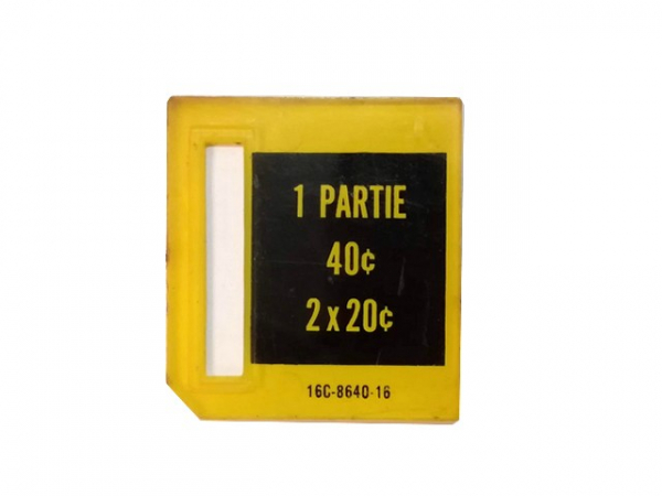 Williams Münzeinwurf Schild '1 Partie'-gebraucht