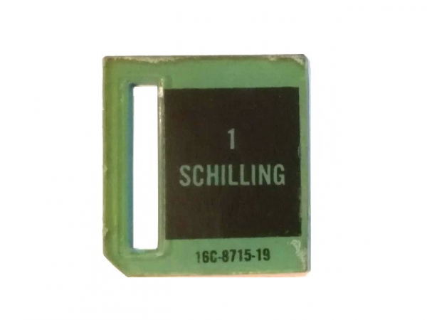 Williams Münzeinwurf Schild '1Schilling'-gebraucht